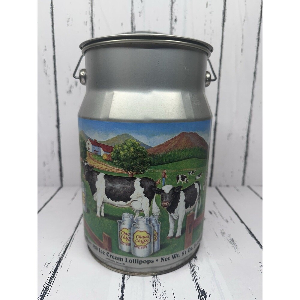 Collectible 4th Edition Chupa Chups Ice Cream Lollipops Milk Can Tin
